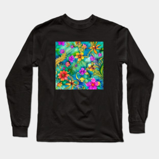 Floral Pattern Long Sleeve T-Shirt