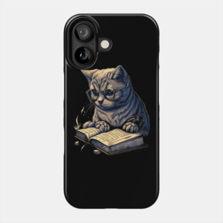 Book Worm Cat Phone Case