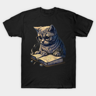 Book Worm Cat T-Shirt