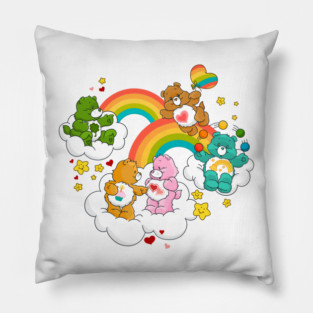 Care Bear Rainbow Nostalgic 80s Retro Vintage Childhood Cartoon Pillow