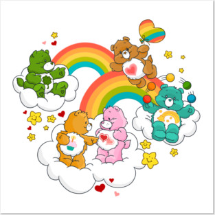 Care Bear Rainbow Nostalgic 80s Retro Vintage Childhood Cartoon Posters and Art