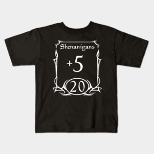DnD Stat Shenanigan's inverted in white Kids T-Shirt