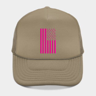 Pink Ribbon American Flag Breast Cancer Awareness Hat