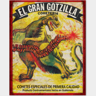 Godzilla Firecracker Poster Retro Posters and Art