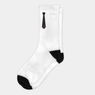 Pink Ribbon Tie Breast Cancer Awareness Socks