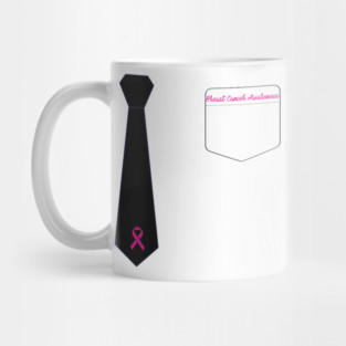 Pink Ribbon Tie Breast Cancer Awareness Mug