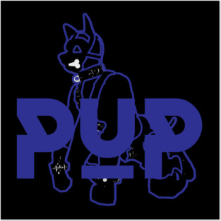 Pup Blue w Graphic Posters and Art