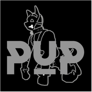 Pup Gray w Graphic Posters and Art