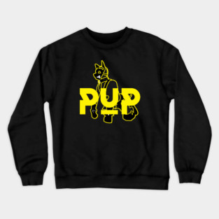 Pup Yellow w Graphic Crewneck Sweatshirt