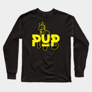 Pup Yellow w Graphic Long Sleeve T-Shirt