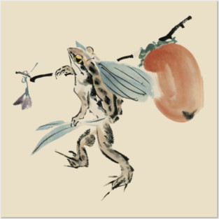 Funny Japanese Frog - Vintage Japanese Art Posters and Art