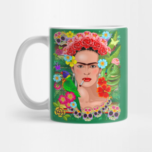 Frida Kahlo Floral Exotic Portrait Mug