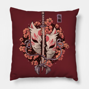 Ruined Mask - Cool Sword Flowers Gift Pillow