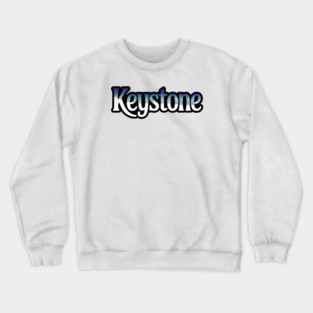 Keystone Mountain Panorama Text Design Crewneck Sweatshirt