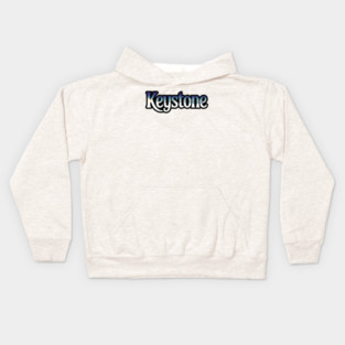 Keystone Mountain Panorama Text Design Kids Hoodie
