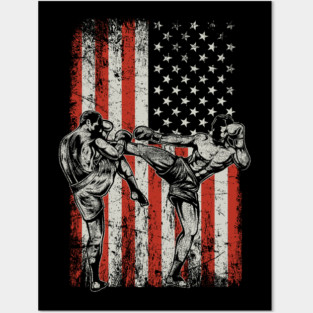 USA Flag MMA Mixed Martial Arts Posters and Art