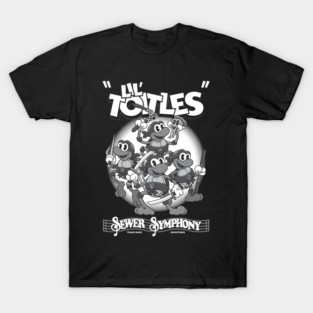 Vintage Cartoon Ninja Turtles - Rubberhose Toitles - Sewer Symphony T-Shirt