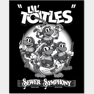 Vintage Cartoon Ninja Turtles - Rubberhose Toitles - Sewer Symphony Posters and Art