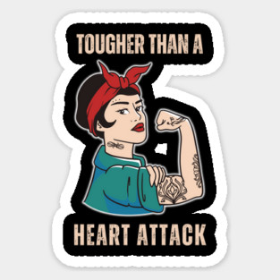 Tougher Than A Heart Attack Survivor Woman Sticker