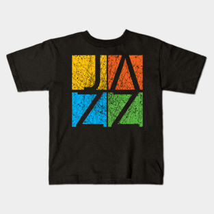 Colorful JAZZ  Creative Typographic Artwork Kids T-Shirt