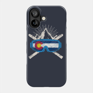Colorado Flag Ski Skiing Phone Case