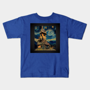 Starry Night Over The Burrow Kids T-Shirt