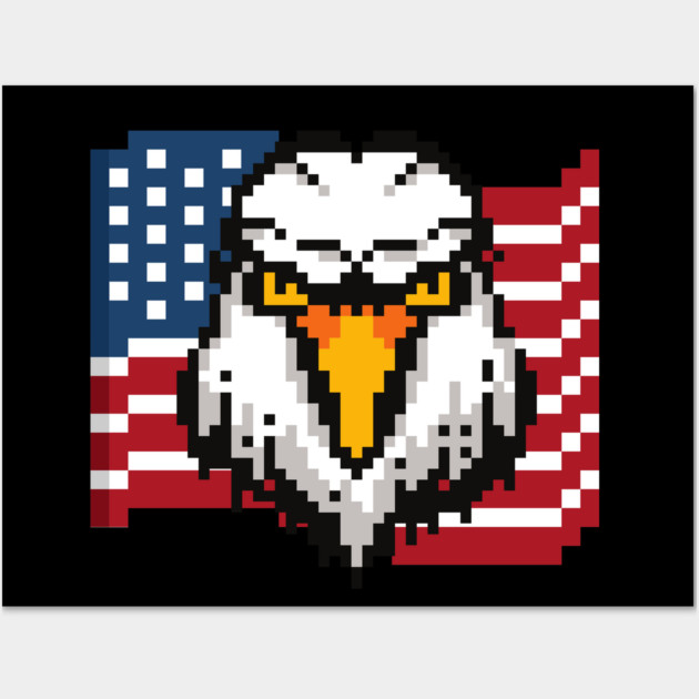 American Flag Bald Eagle Decal - 18x18 Inch Patriotic Vinyl Sticker For Cars & Windows
