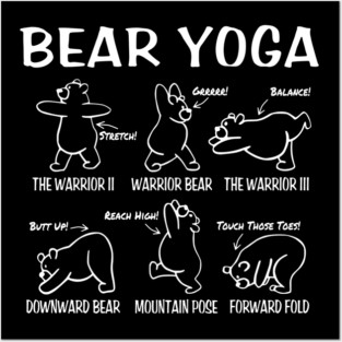 Bear Yoga Posters and Art