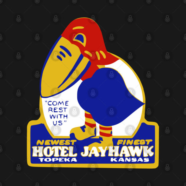 Hotel Jayhawk Topeka Kansas Vintage Travel Sticker by Yesteeyear