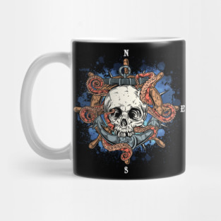 Pirate Boating Captain Compass Anchor Mug