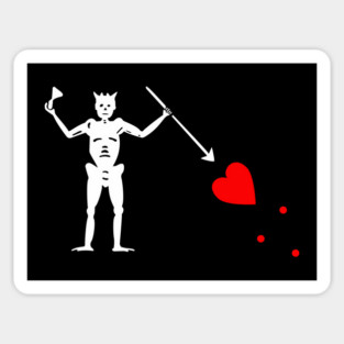 Pirate Flag Blackbeard Skeleton Flag Magnet