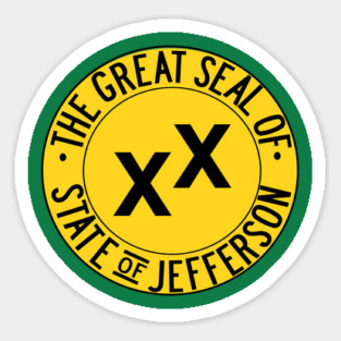 Jefferson State Flag - Proposed Pacific State of Jefferson T-shirt Oregon History Northern California Exit Sticker