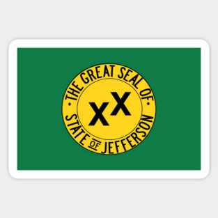 Jefferson State Flag - Proposed Pacific State of Jefferson T-shirt Oregon History Northern California Exit Magnet
