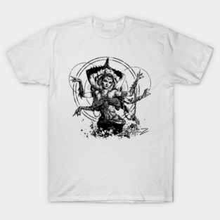 Kali Goddess Black Ink Transparent T-Shirt