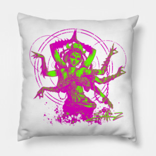 Kali Goddess Pink Green Pillow