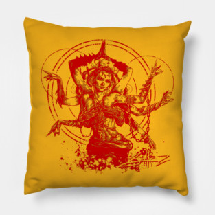 Kali Goddess Red Ink Transparent Pillow