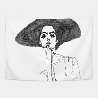 Portrait of a Woman by Egon Schiele Tapestry