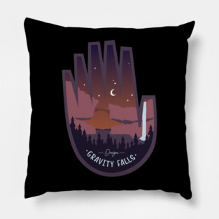 Gravity Falls Oregon at Night Pillow