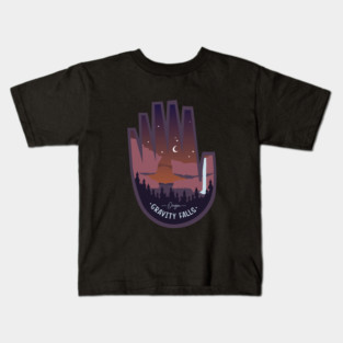 Gravity Falls Oregon at Night Kids T-Shirt