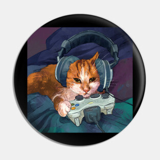 Gamer cat! (Second in the series) Pin