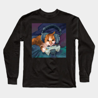 Gamer cat! (Second in the series) Long Sleeve T-Shirt