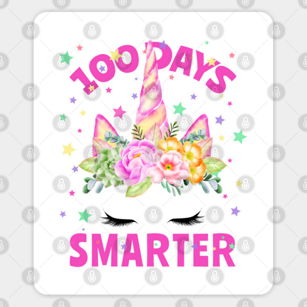 100 Days Smarter 100 Days of School Unicorn Face Costume Sticker by creative