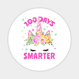 100 Days Smarter 100 Days of School Unicorn Face Costume Magnet
