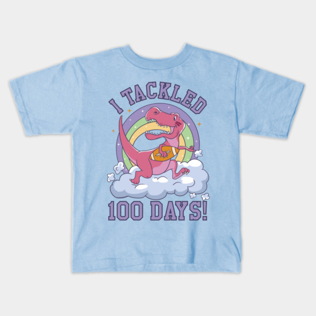 I Tackled 100 Days of School T-Rex Dinosaur Costume Kids T-Shirt by creative