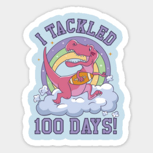 I Tackled 100 Days of School T-Rex Dinosaur Costume Magnet