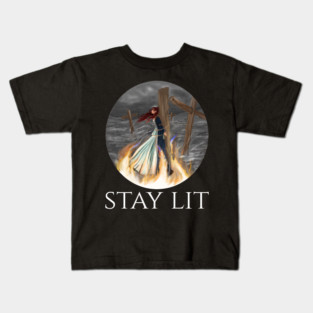 Stay Lit - Medieval Witch Burning - Occult Paganism Kids T-Shirt
