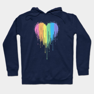 Rainbow Drip Heart Hoodie