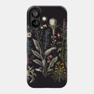 Dark Academia Botanical Poster Phone Case