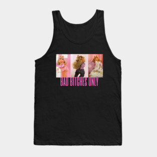 miss piggy bad bitches only, vintage miss piggy icon tee, the muppets, body positivity empowerment feminist, pink and purple, statement tee Tank Top