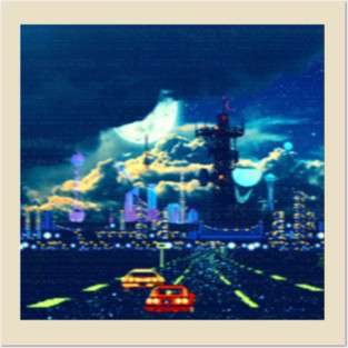 Asteroid City Racer Retrowave Posters and Art